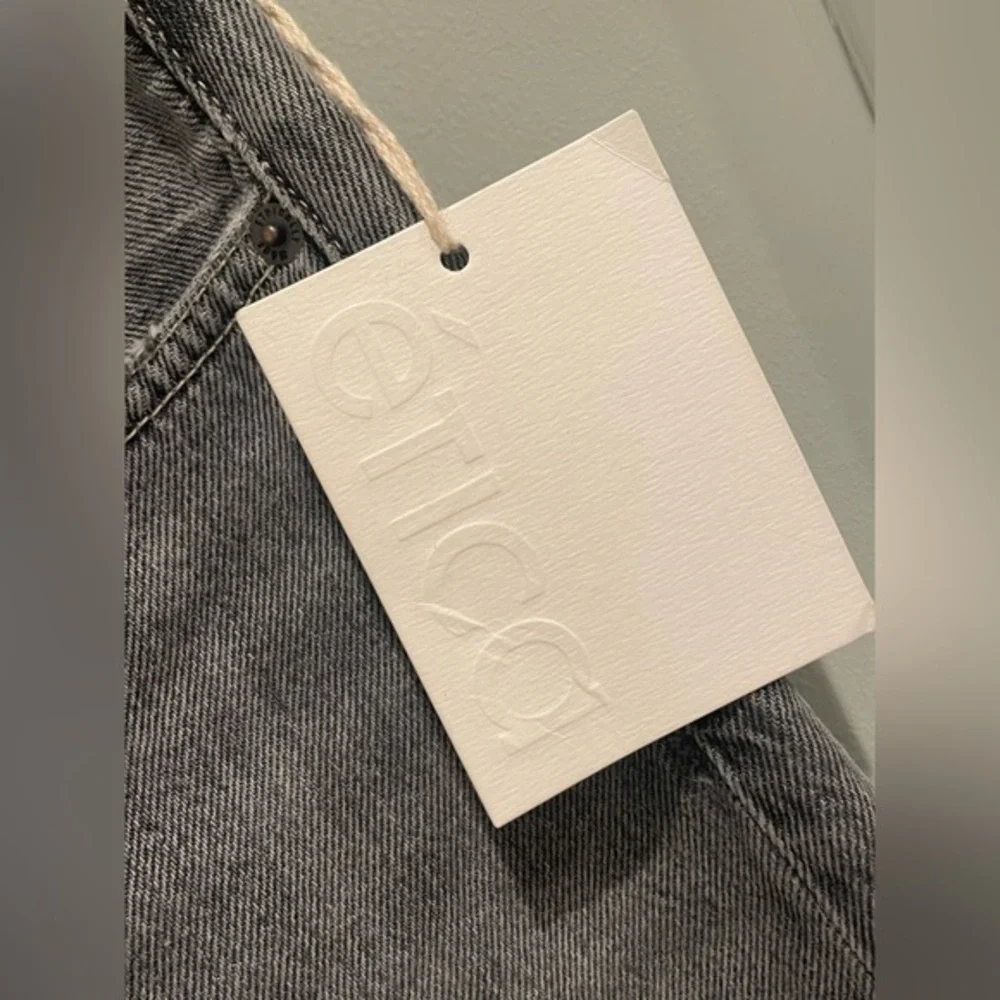 Etica Tyler Vintage Straight Grey High Waist Distressed Jeans Size 31- NWT‎